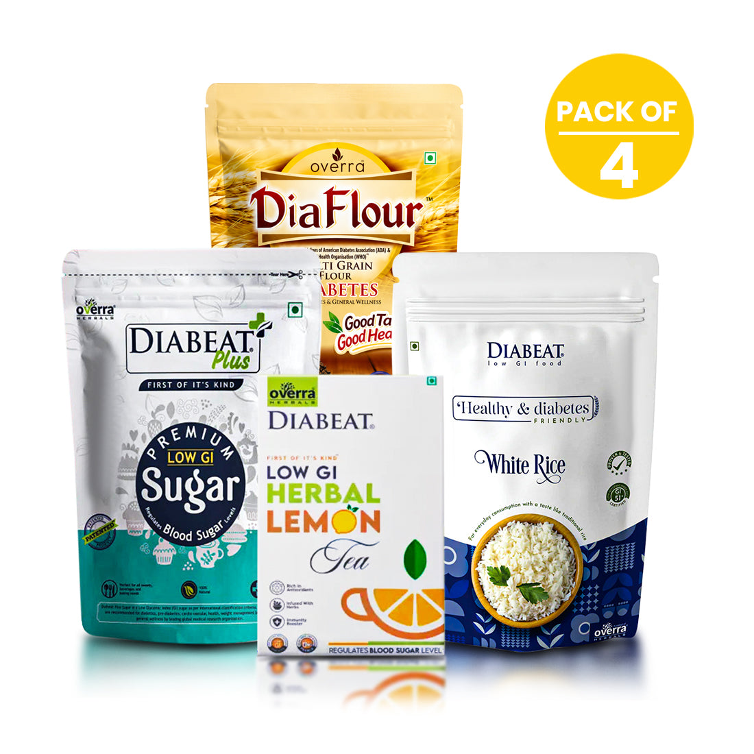 Combo (4 Pack) – 2650gm (Sugar, Flour, Rice & Herbal Tea (Low GI))